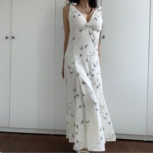 H&M printed tie top maxi dress sz 4